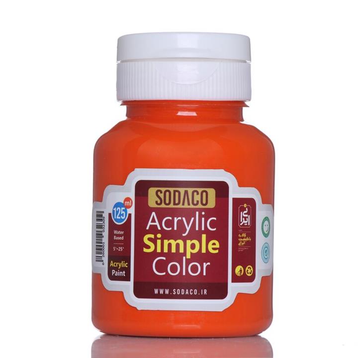 رنگ اکریلیک  ساده سوداکو 125 میل نارنجیکدacrylic simple 2304